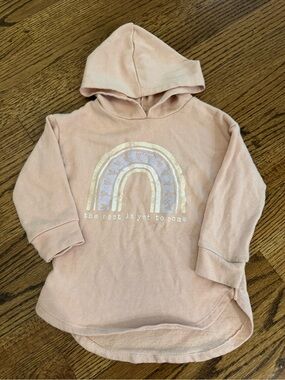 Greyson Pink Hooded Sweatshirt with Metallic Rainbow